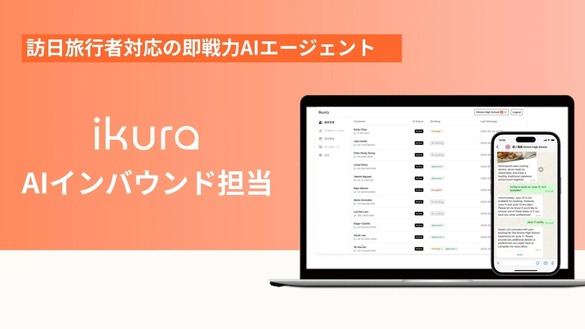 AIインバウンド担当のUI
