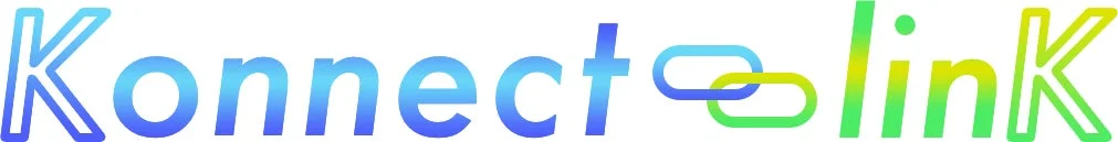 「Konnectlink」という文字が青から緑へのグラデーションで描かれたロゴ画像