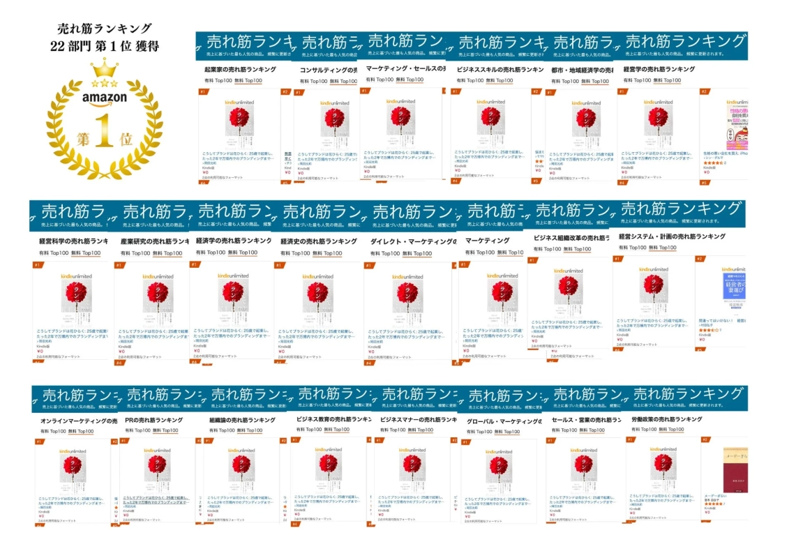 Amazon売れ筋ランキング1位を22冠獲得