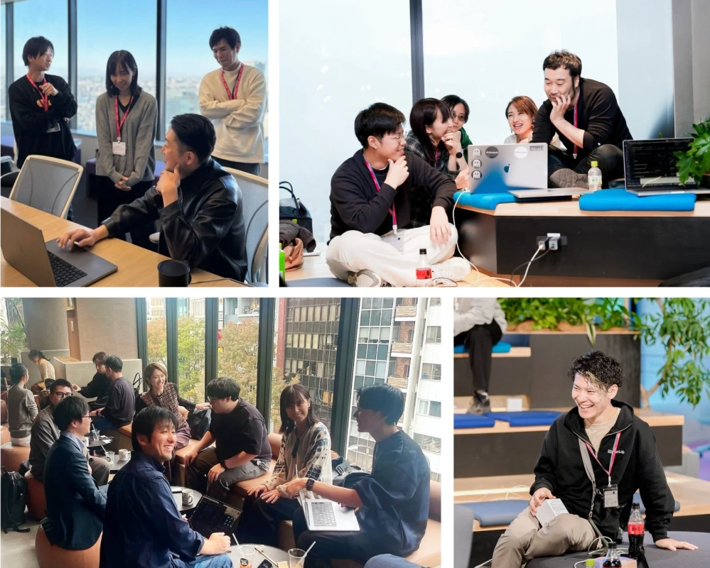 オフィスで交流する人々の写真