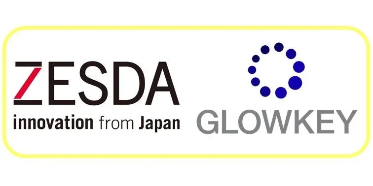 ZESDAとGLOWKEYのロゴ