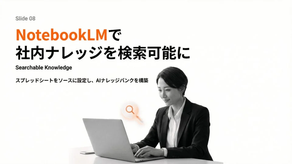 NotebookLMを活用し、社内ナレッジを検索可能にするプレゼンテーションスライド
