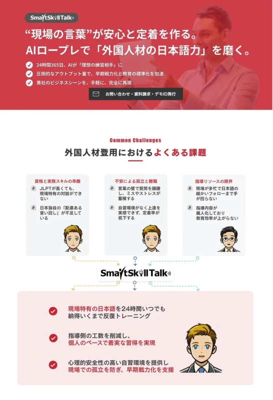 SmartSkill Talk 外国人材の日本語対応力向上